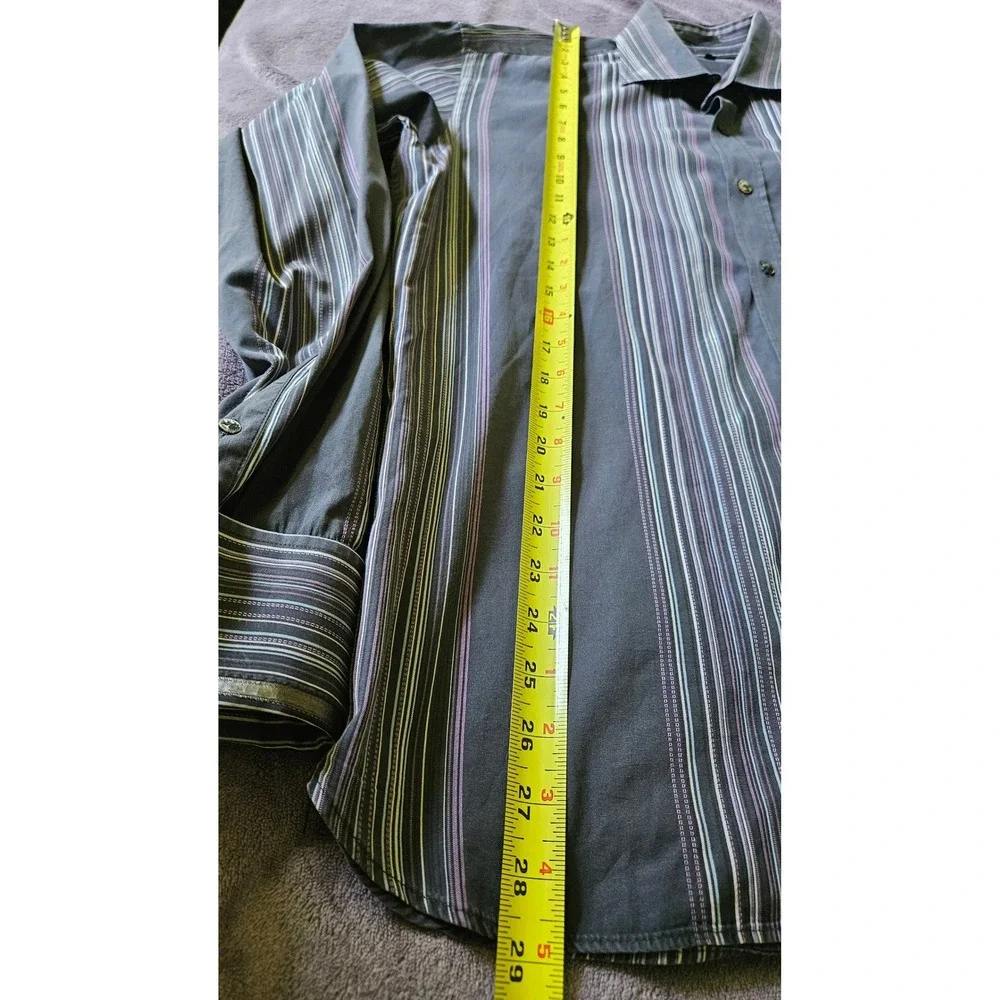 Ted Baker Striped Button Up Dress Shirt Long‎ Sleeve Career Casual Size 5 (LG)